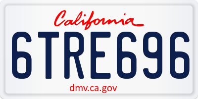CA license plate 6TRE696