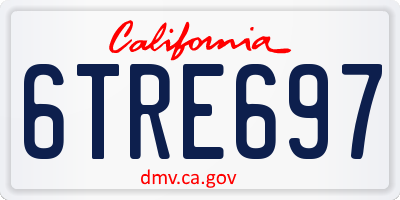 CA license plate 6TRE697