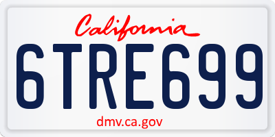 CA license plate 6TRE699