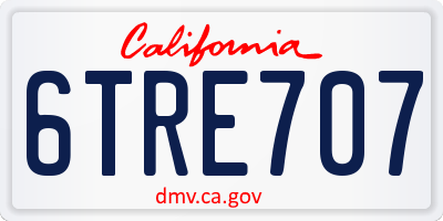 CA license plate 6TRE707