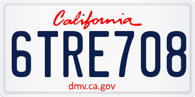 CA license plate 6TRE708