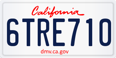 CA license plate 6TRE710