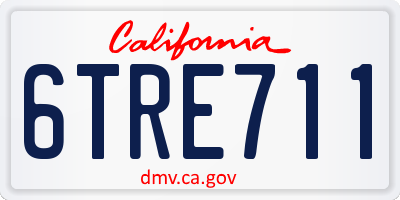 CA license plate 6TRE711