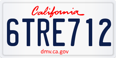 CA license plate 6TRE712