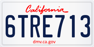 CA license plate 6TRE713
