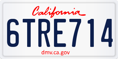 CA license plate 6TRE714