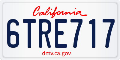 CA license plate 6TRE717