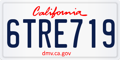 CA license plate 6TRE719