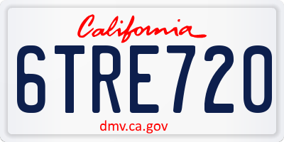 CA license plate 6TRE720