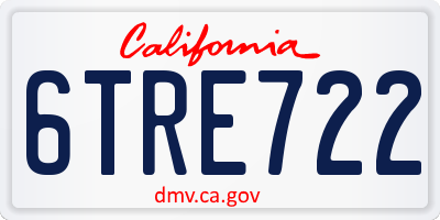 CA license plate 6TRE722