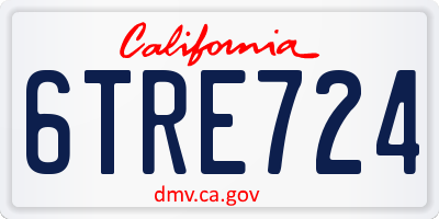 CA license plate 6TRE724