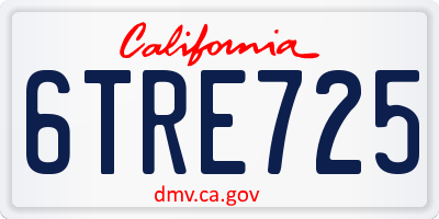 CA license plate 6TRE725
