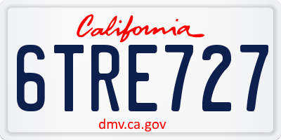 CA license plate 6TRE727