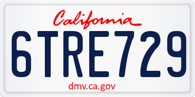 CA license plate 6TRE729