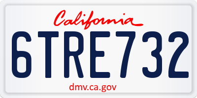 CA license plate 6TRE732