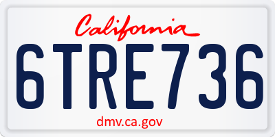 CA license plate 6TRE736