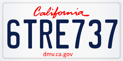 CA license plate 6TRE737