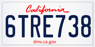 CA license plate 6TRE738
