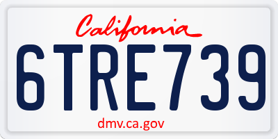 CA license plate 6TRE739