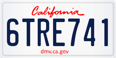 CA license plate 6TRE741