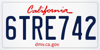 CA license plate 6TRE742