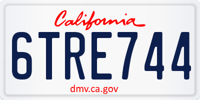 CA license plate 6TRE744