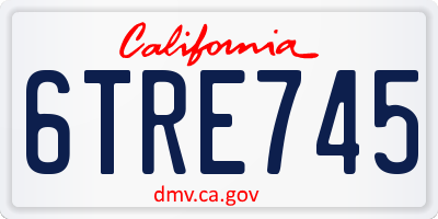 CA license plate 6TRE745