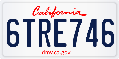 CA license plate 6TRE746