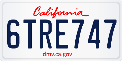 CA license plate 6TRE747