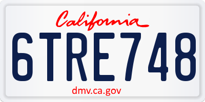 CA license plate 6TRE748