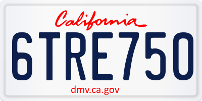 CA license plate 6TRE750