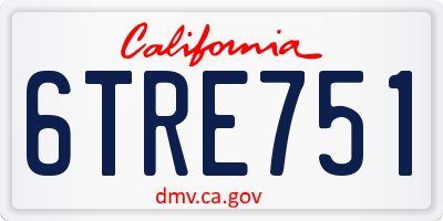 CA license plate 6TRE751