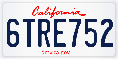 CA license plate 6TRE752