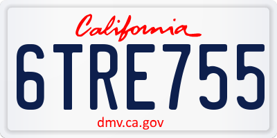 CA license plate 6TRE755