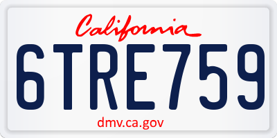 CA license plate 6TRE759
