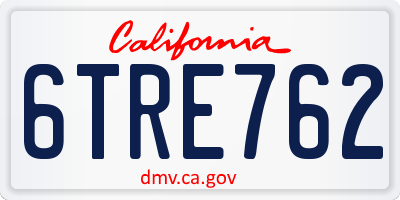 CA license plate 6TRE762