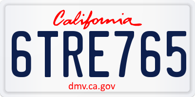 CA license plate 6TRE765