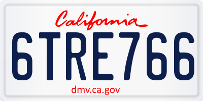 CA license plate 6TRE766