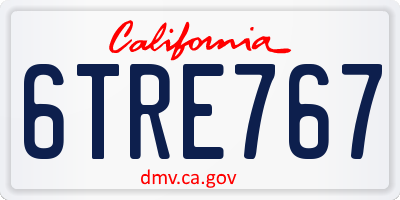 CA license plate 6TRE767