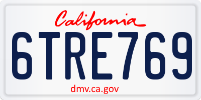 CA license plate 6TRE769