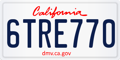 CA license plate 6TRE770
