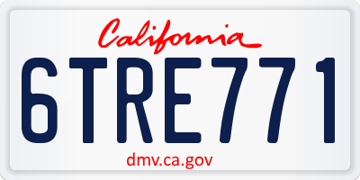 CA license plate 6TRE771