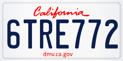 CA license plate 6TRE772
