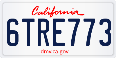 CA license plate 6TRE773