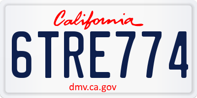 CA license plate 6TRE774
