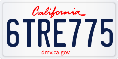 CA license plate 6TRE775