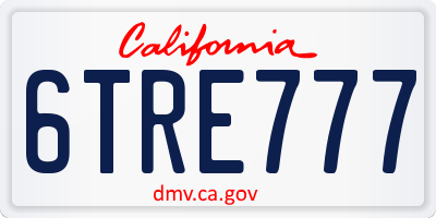 CA license plate 6TRE777