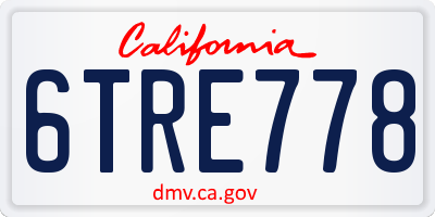 CA license plate 6TRE778