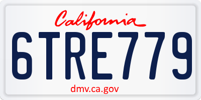 CA license plate 6TRE779