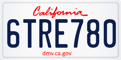 CA license plate 6TRE780
